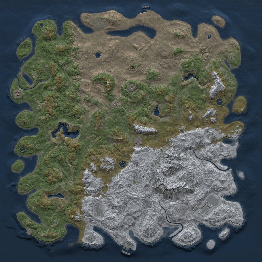Rust Map: Procedural Map, Size: 6000, Seed: 1416099300, 17 Monuments