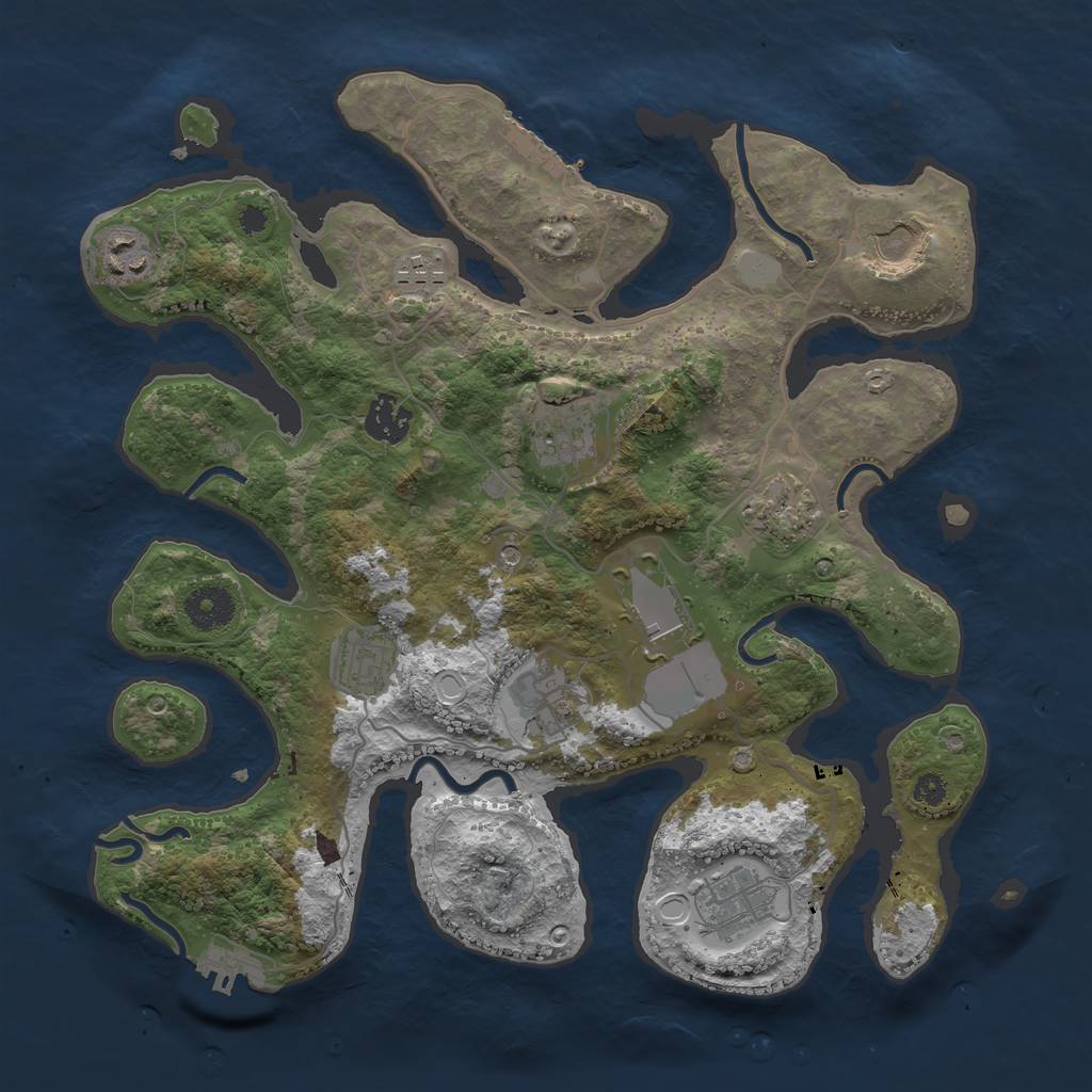 Rust Map: Procedural Map, Size: 3500, Seed: 6017, 18 Monuments