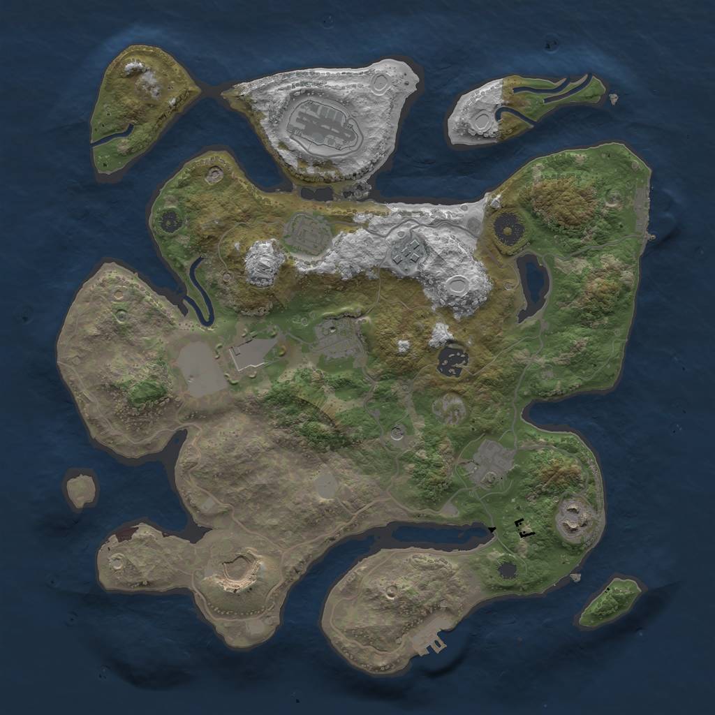 Rust Map: Procedural Map, Size: 3500, Seed: 957683, 17 Monuments