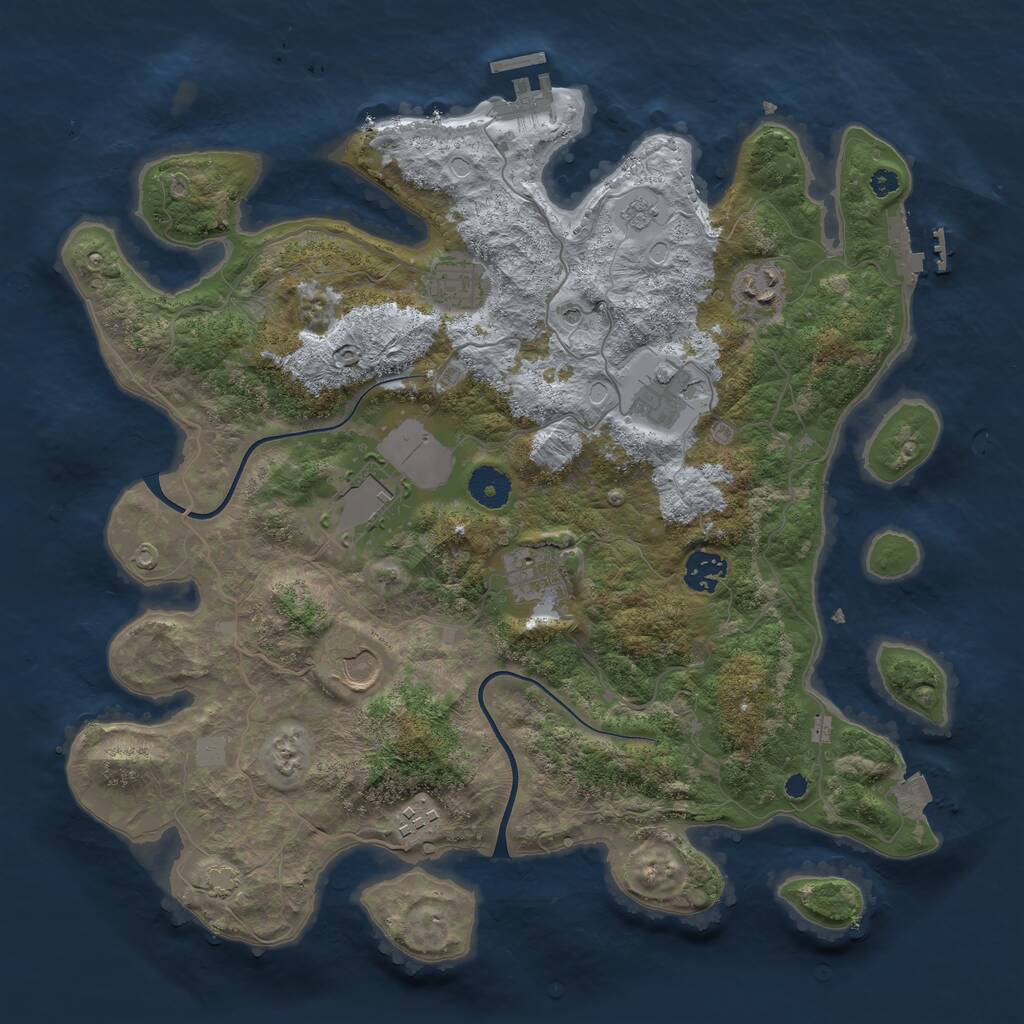 Rust Map: Procedural Map, Size: 3700, Seed: 1636074565, 14 Monuments