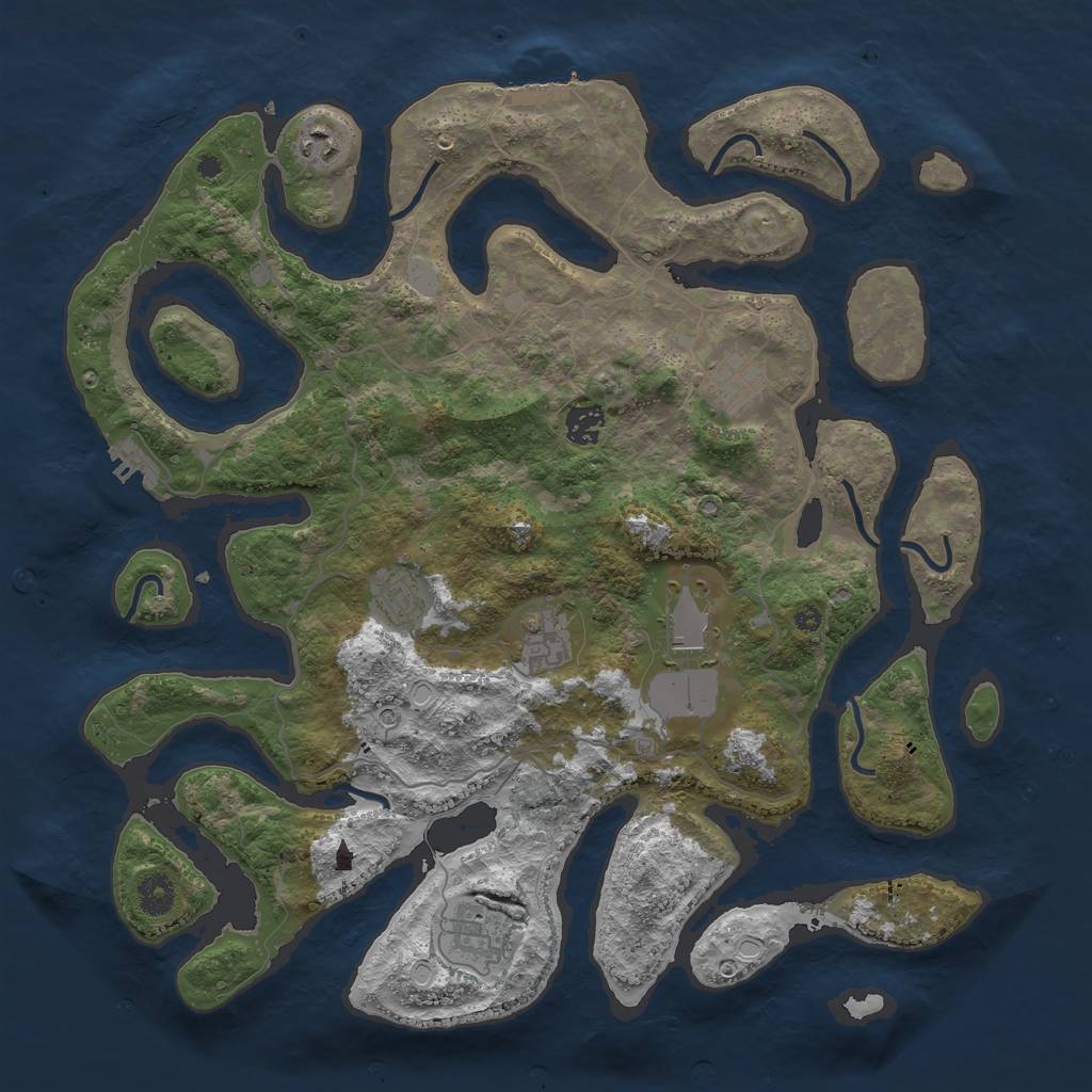 Rust Map: Procedural Map, Size: 4100, Seed: 945666, 15 Monuments