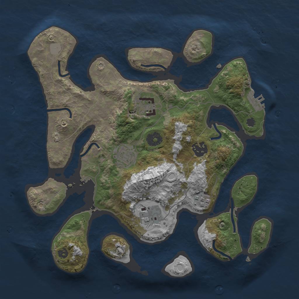 Rust Map: Procedural Map, Size: 3000, Seed: 804317481, 11 Monuments