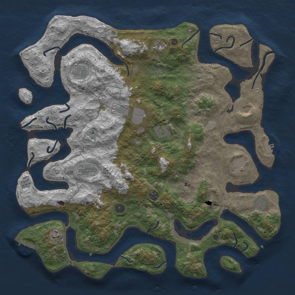 Rust Map: Procedural Map, Size: 4750, Seed: 729014360, 19 Monuments