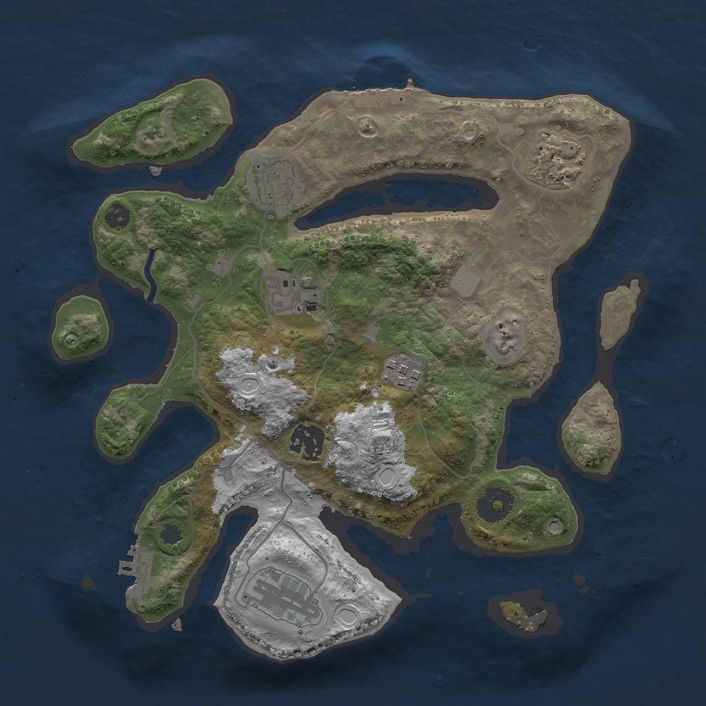 Rust Map: Procedural Map, Size: 3000, Seed: 1816911197, 13 Monuments