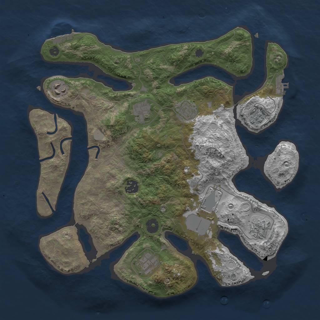 Rust Map: Procedural Map, Size: 3500, Seed: 1439, 15 Monuments