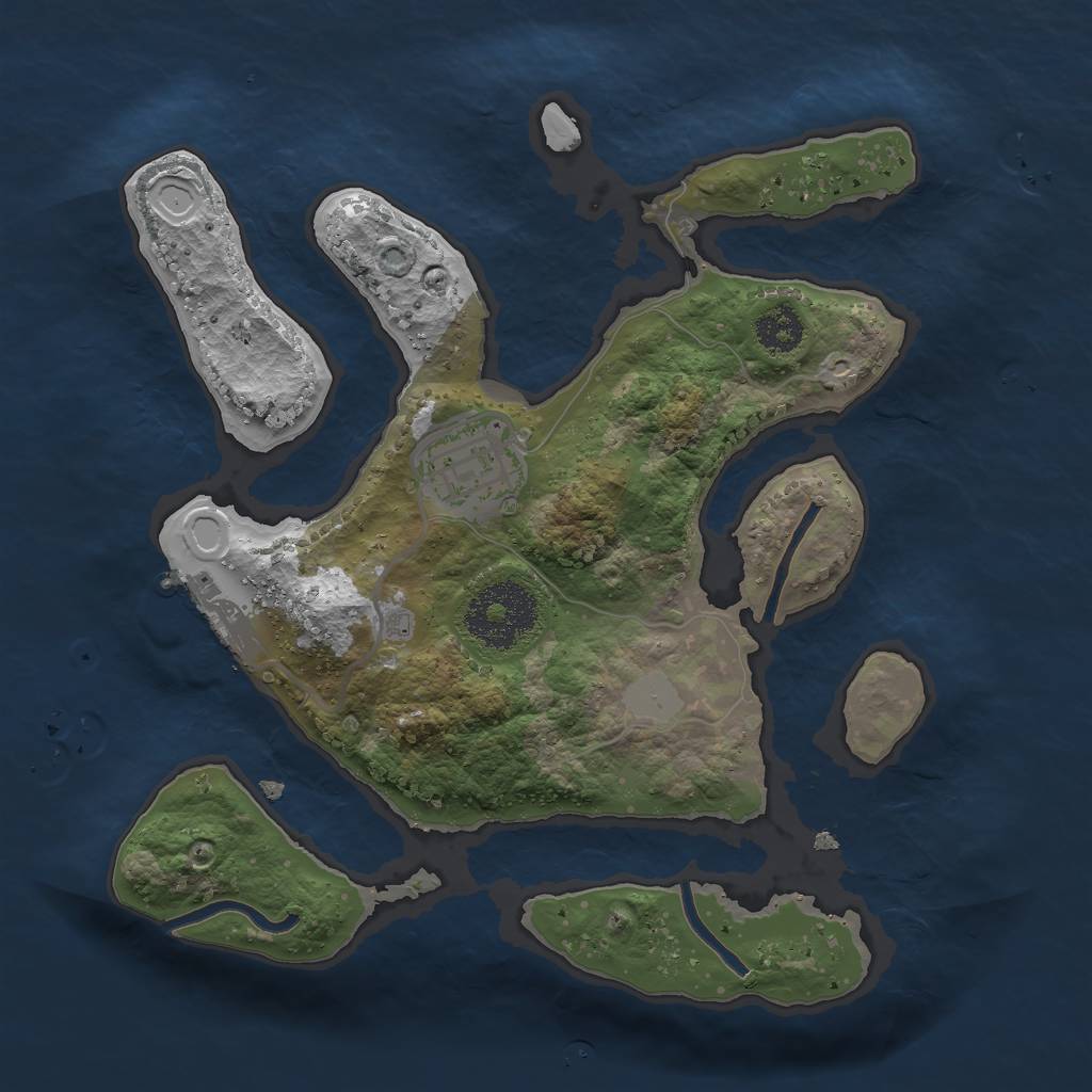 Rust Map: Procedural Map, Size: 2400, Seed: 5649, 7 Monuments