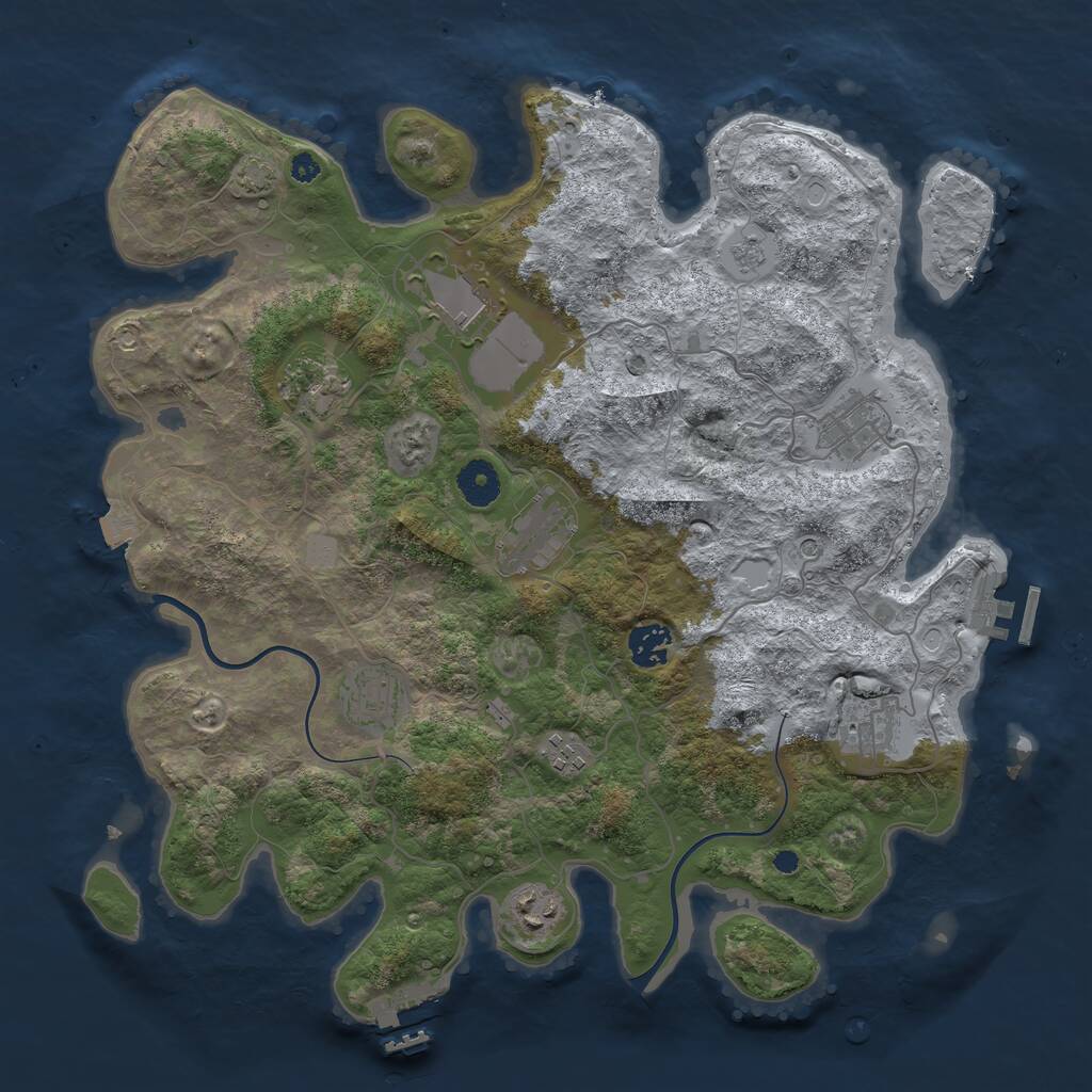 Rust Map: Procedural Map, Size: 3750, Seed: 432432, 15 Monuments