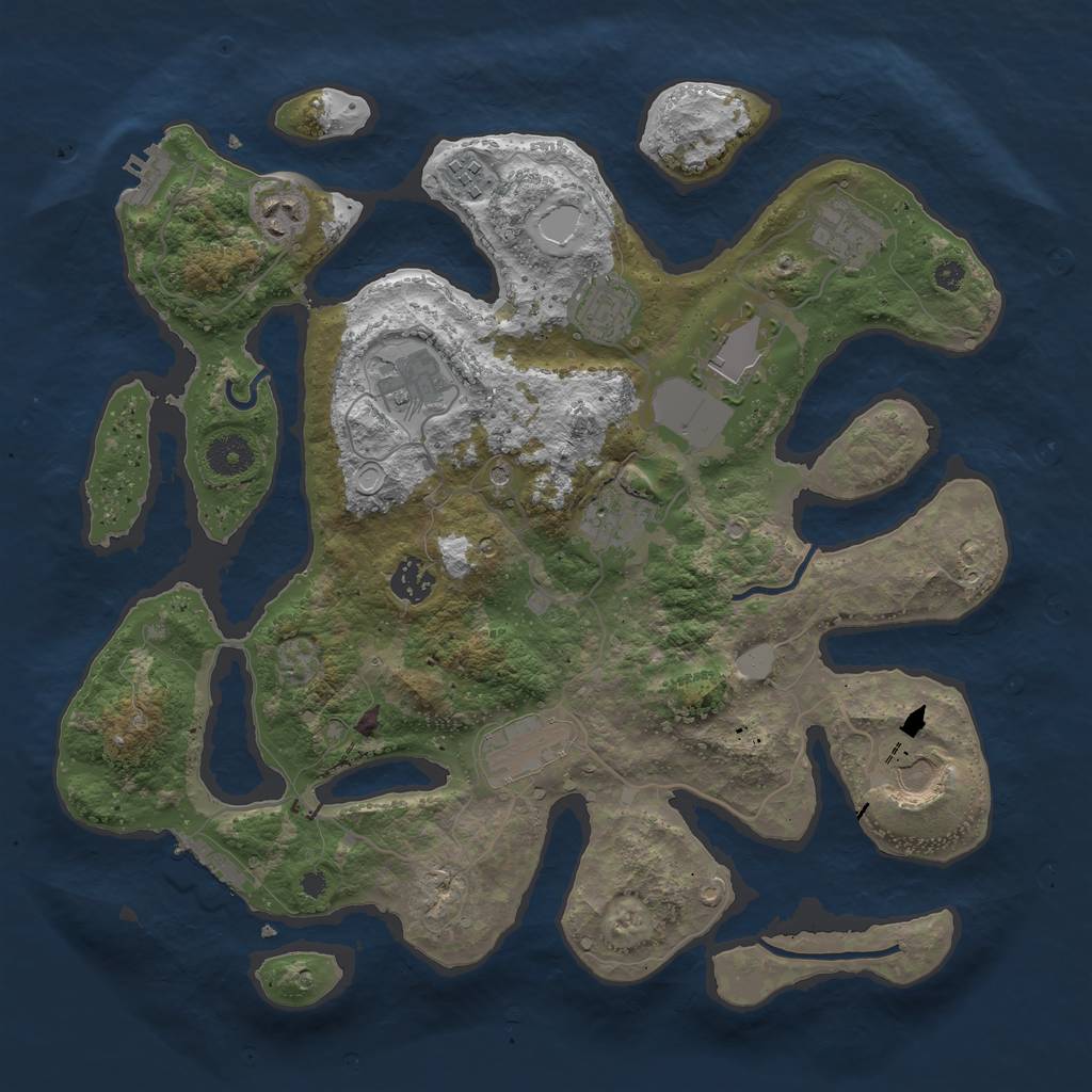 Rust Map: Procedural Map, Size: 3750, Seed: 85204, 18 Monuments