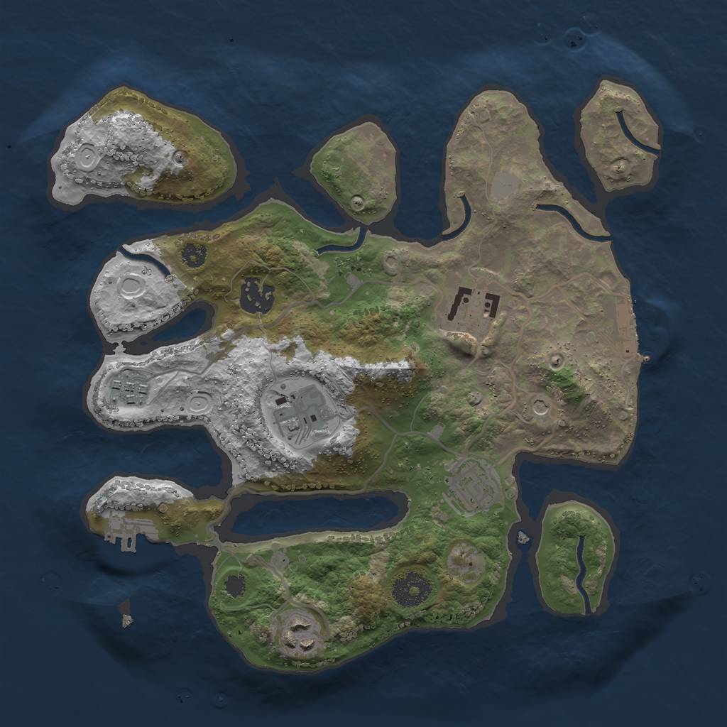 Rust Map: Procedural Map, Size: 3000, Seed: 489012, 14 Monuments