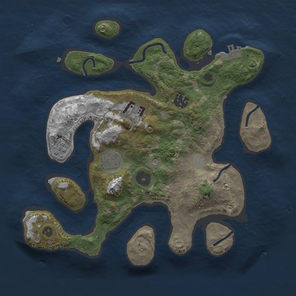 Rust Map: Procedural Map, Size: 3000, Seed: 314709, 11 Monuments