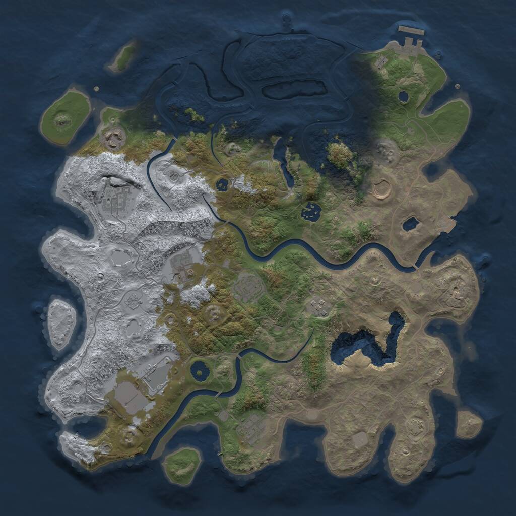 Rust Map: Procedural Map, Size: 4000, Seed: 1388621683, 14 Monuments