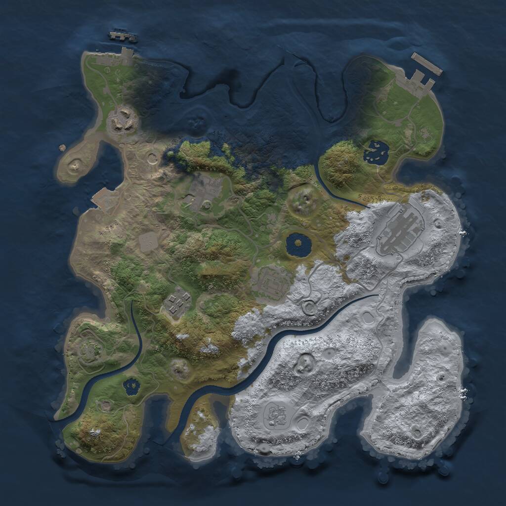 Rust Map: Procedural Map, Size: 3000, Seed: 1312324, 12 Monuments