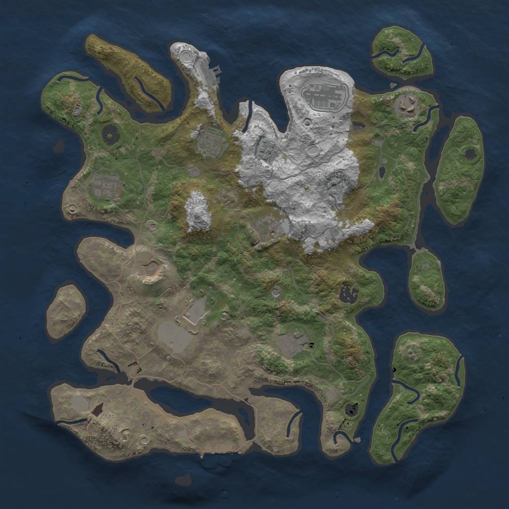 Rust Map: Procedural Map, Size: 4000, Seed: 40805188, 18 Monuments