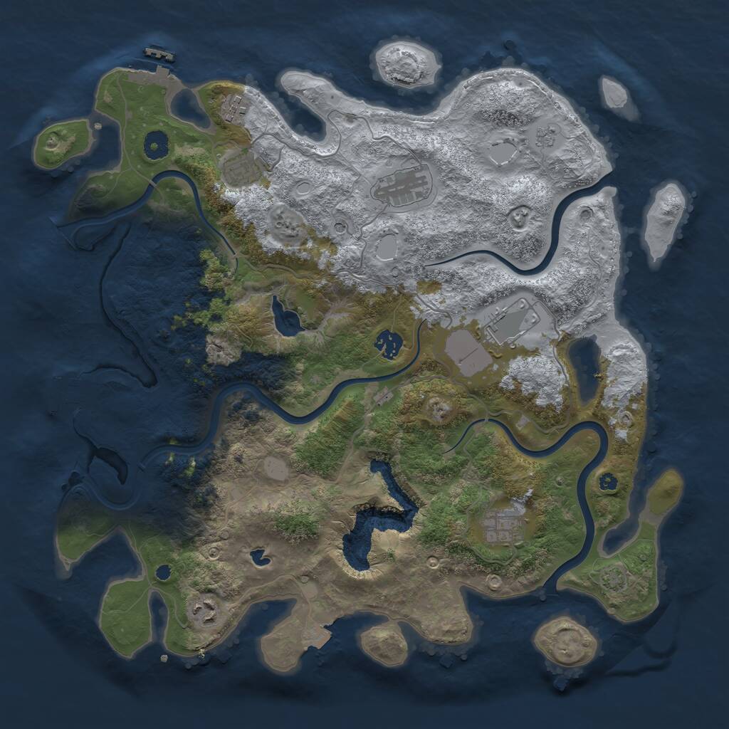 Rust Map: Procedural Map, Size: 4000, Seed: 292256055, 13 Monuments