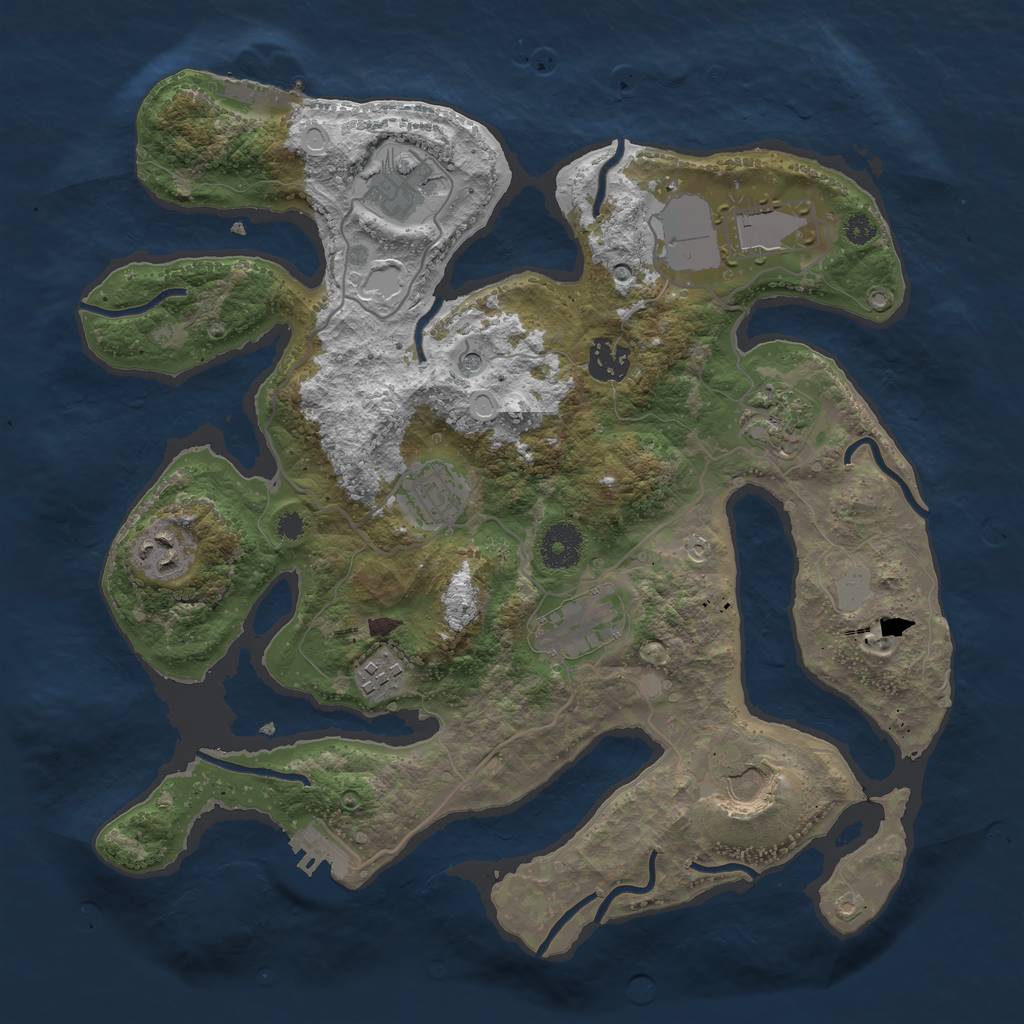 Rust Map: Procedural Map, Size: 3500, Seed: 461242070, 17 Monuments
