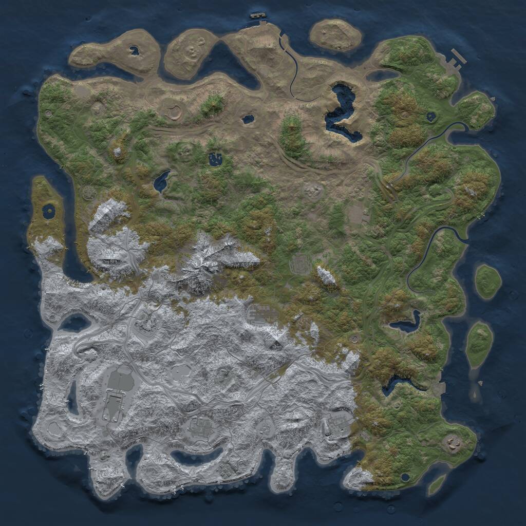Rust Map: Procedural Map, Size: 5500, Seed: 1984198420, 17 Monuments