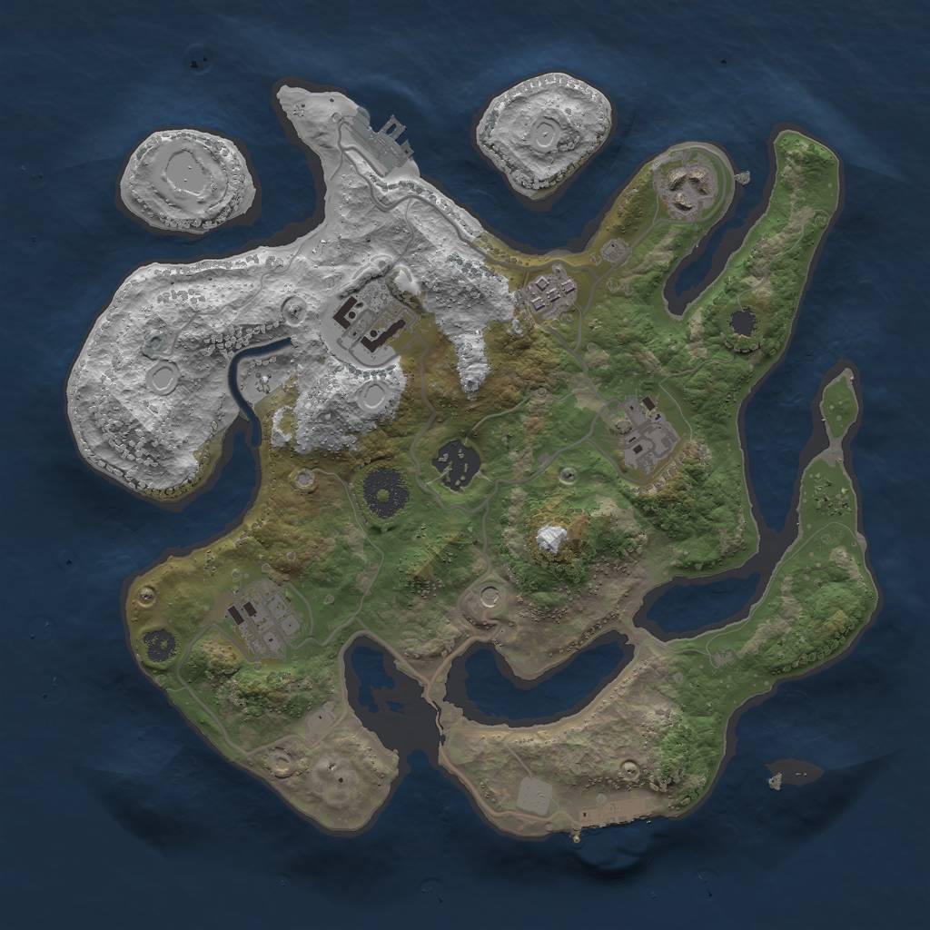 Rust Map: Procedural Map, Size: 3000, Seed: 772081, 14 Monuments