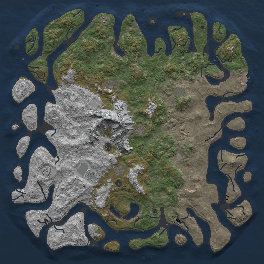 Rust Map: Procedural Map, Size: 5999, Seed: 17777, 19 Monuments