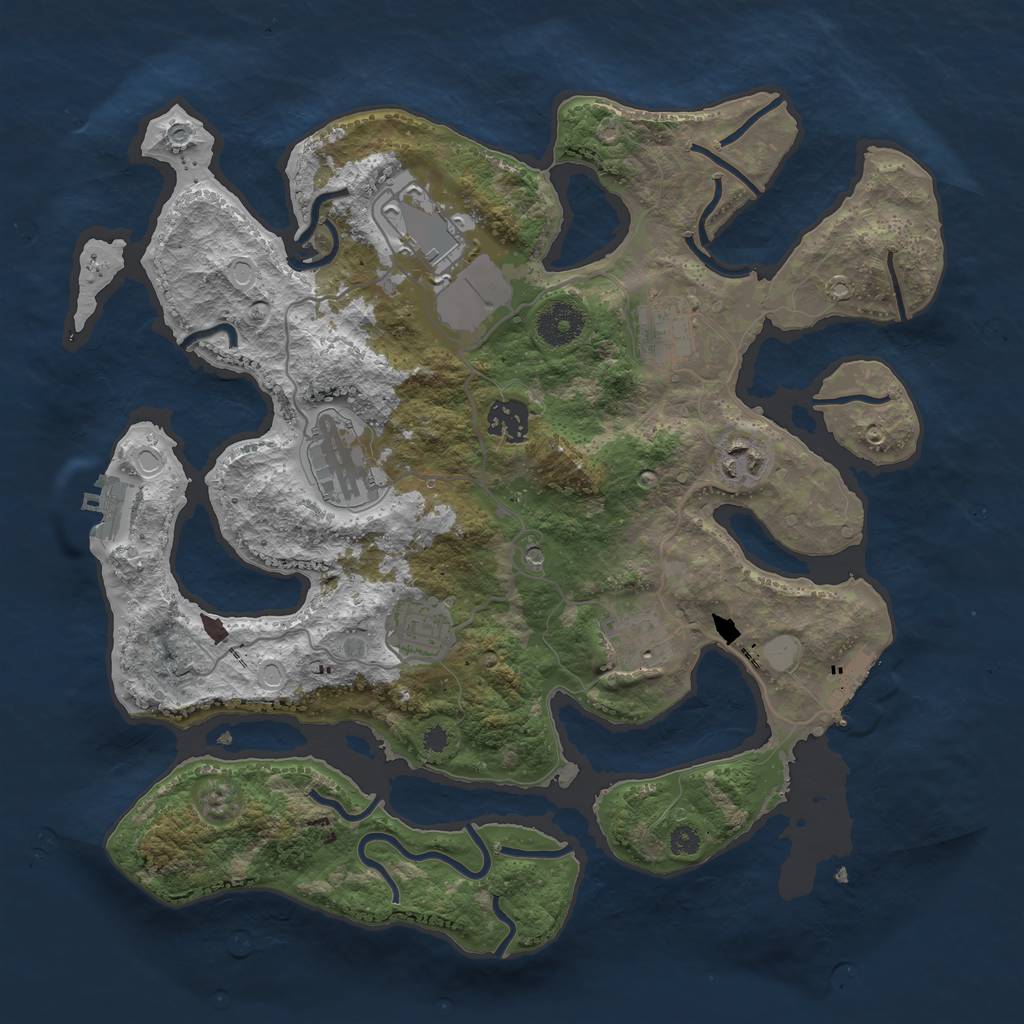 Rust Map: Procedural Map, Size: 3500, Seed: 50504, 15 Monuments