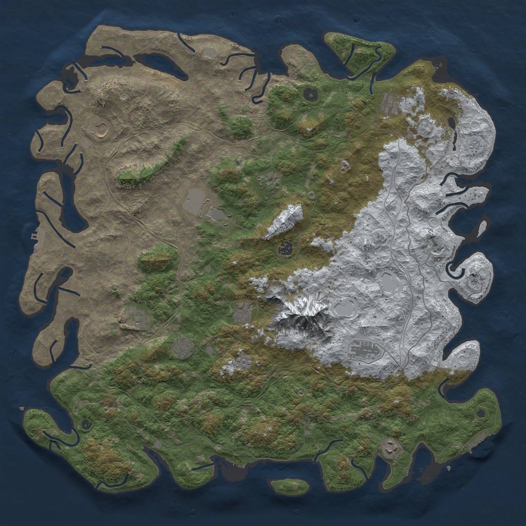 Rust Map: Procedural Map, Size: 5500, Seed: 50500, 20 Monuments