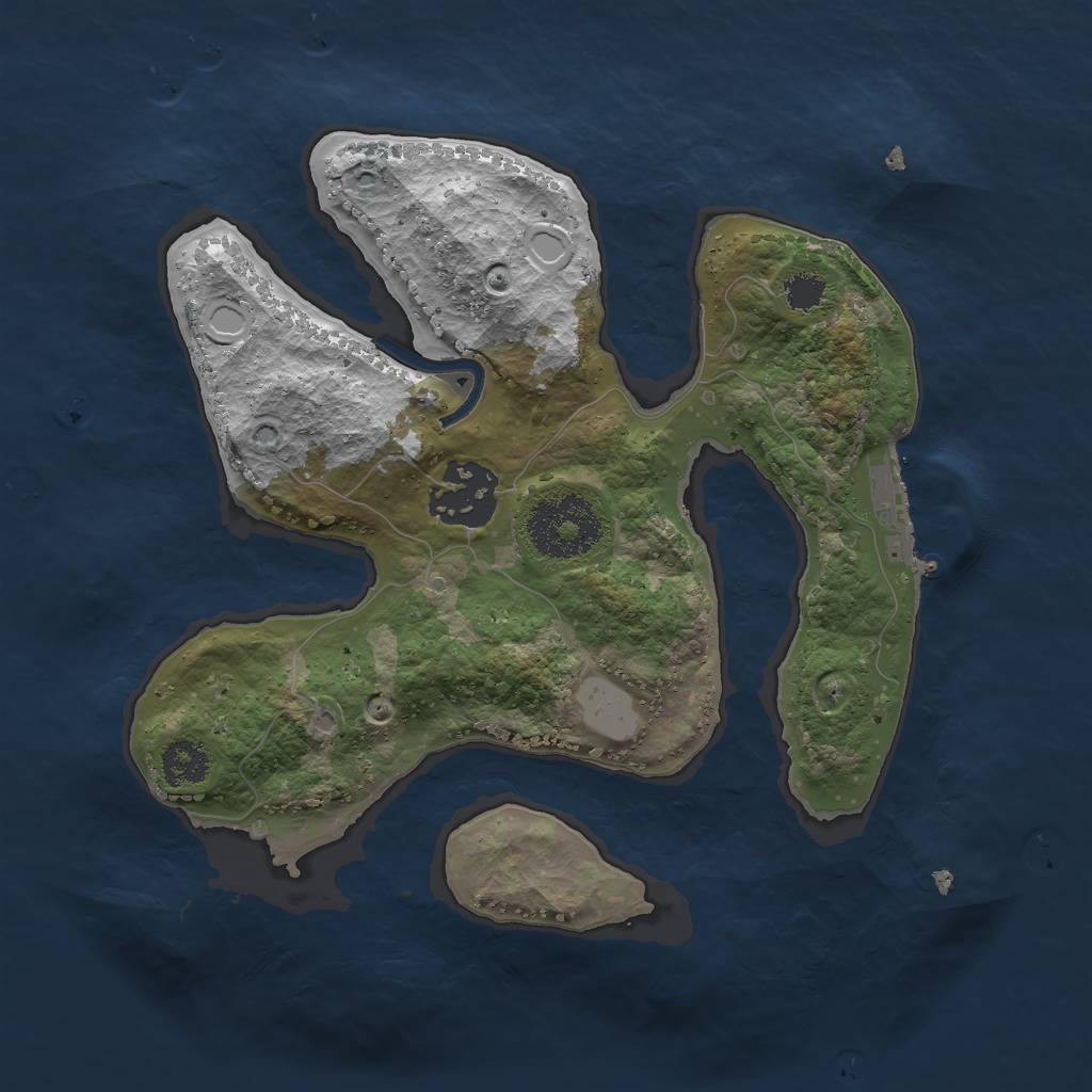 Rust Map: Procedural Map, Size: 2381, Seed: 722757965, 7 Monuments