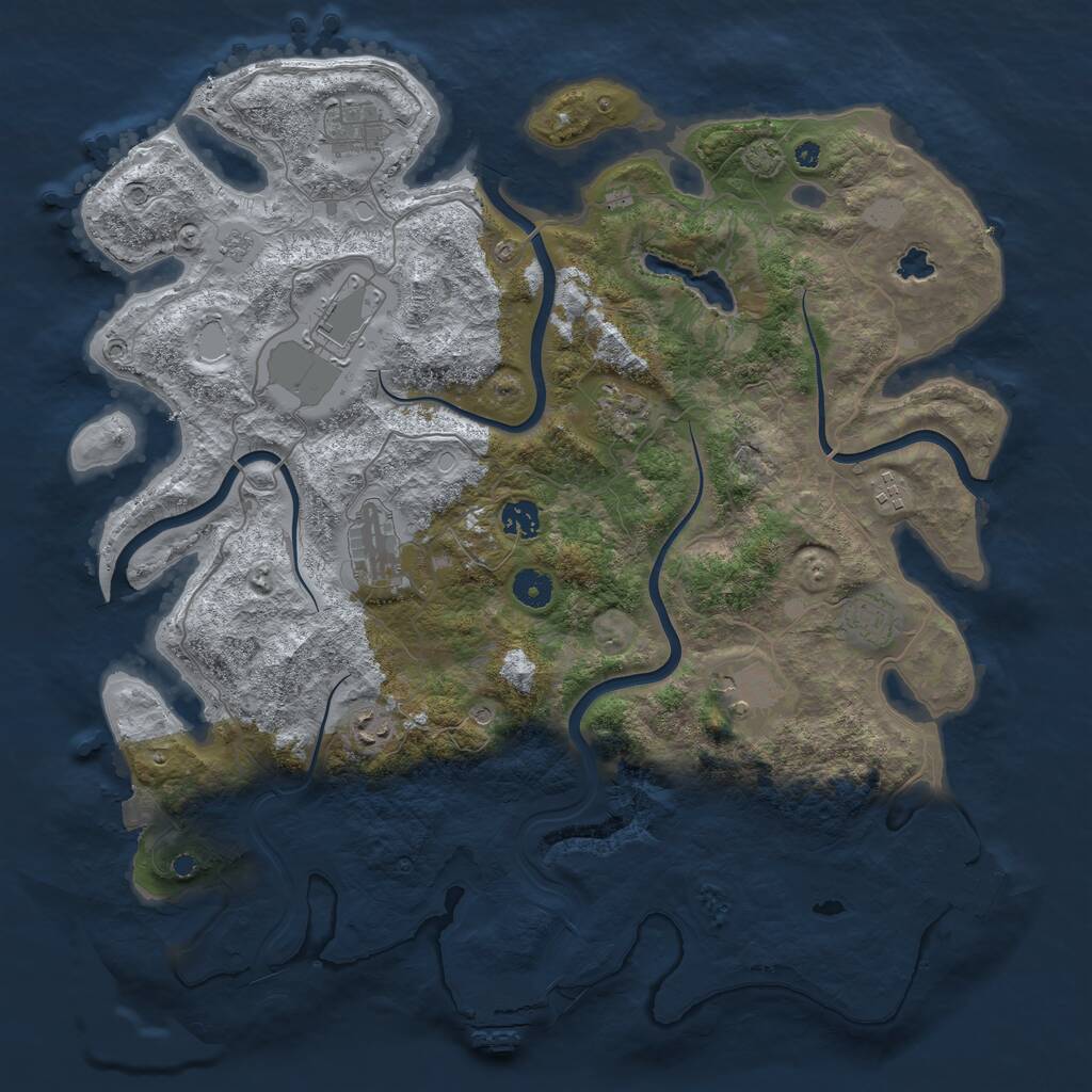 Rust Map: Procedural Map, Size: 4200, Seed: 612351, 15 Monuments