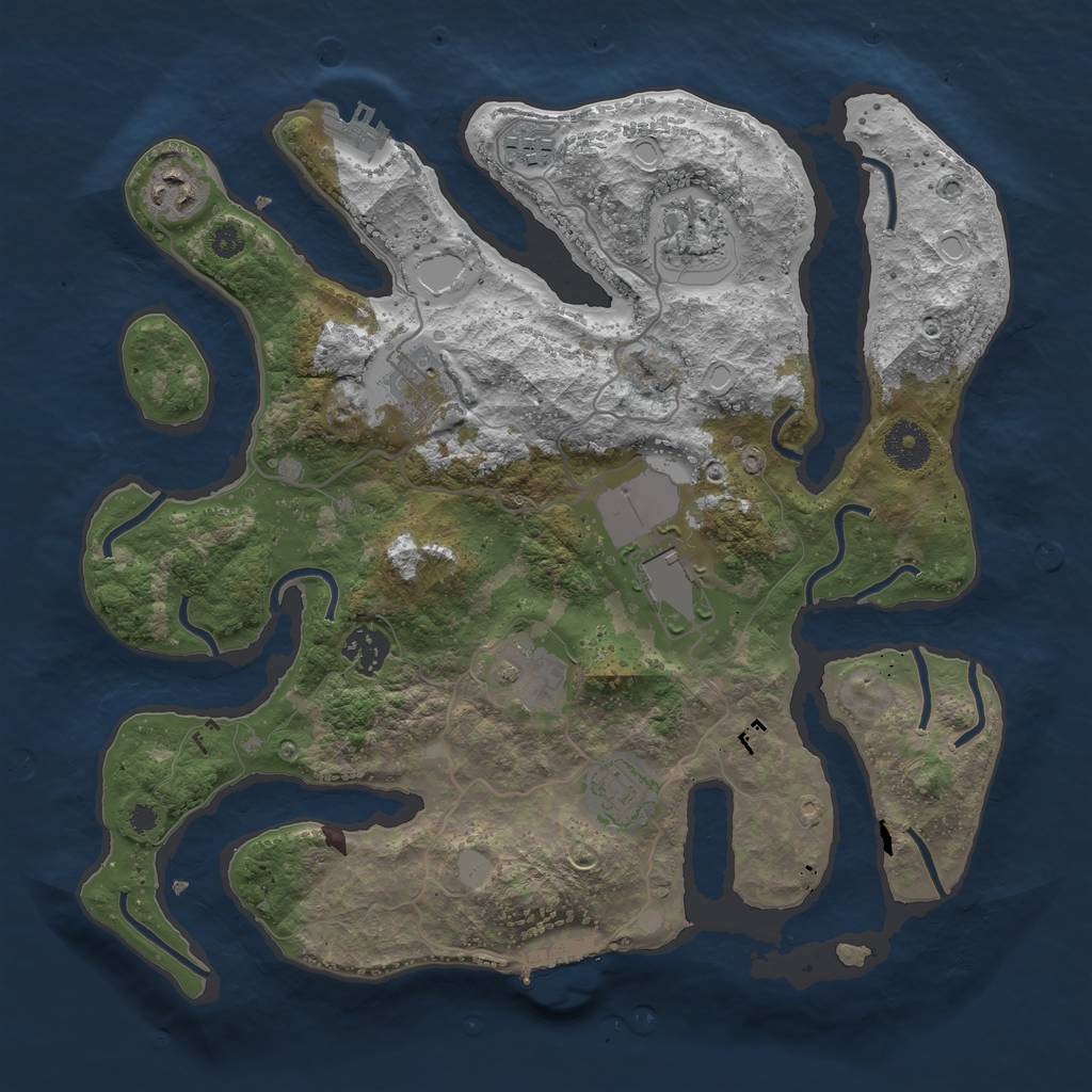 Rust Map: Procedural Map, Size: 3500, Seed: 341108762, 15 Monuments