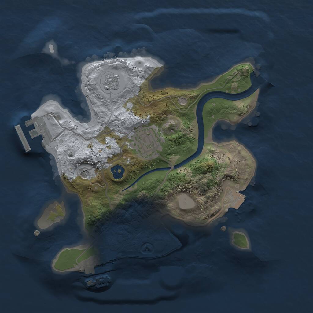 Rust Map: Procedural Map, Size: 2250, Seed: 10372, 6 Monuments