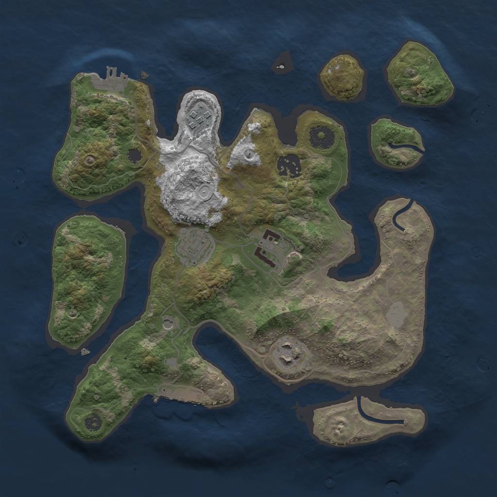 Rust Map: Procedural Map, Size: 3000, Seed: 561594, 13 Monuments