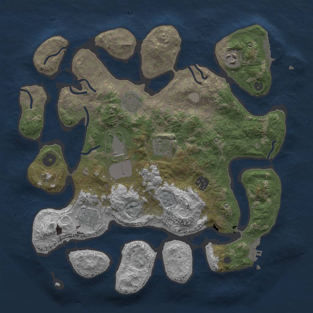 Rust Map: Procedural Map, Size: 3550, Seed: 138237, 14 Monuments