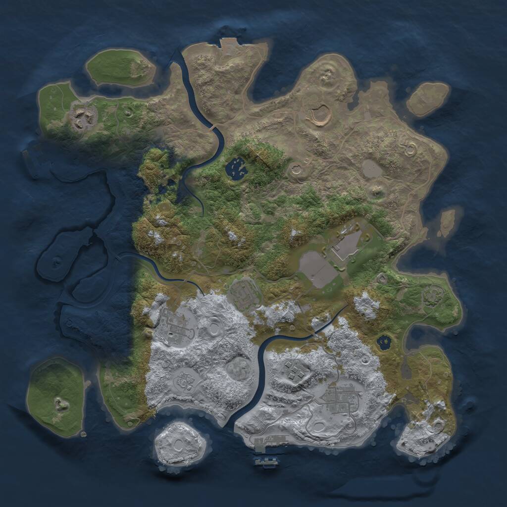 Rust Map: Procedural Map, Size: 3500, Seed: 1581089483, 14 Monuments