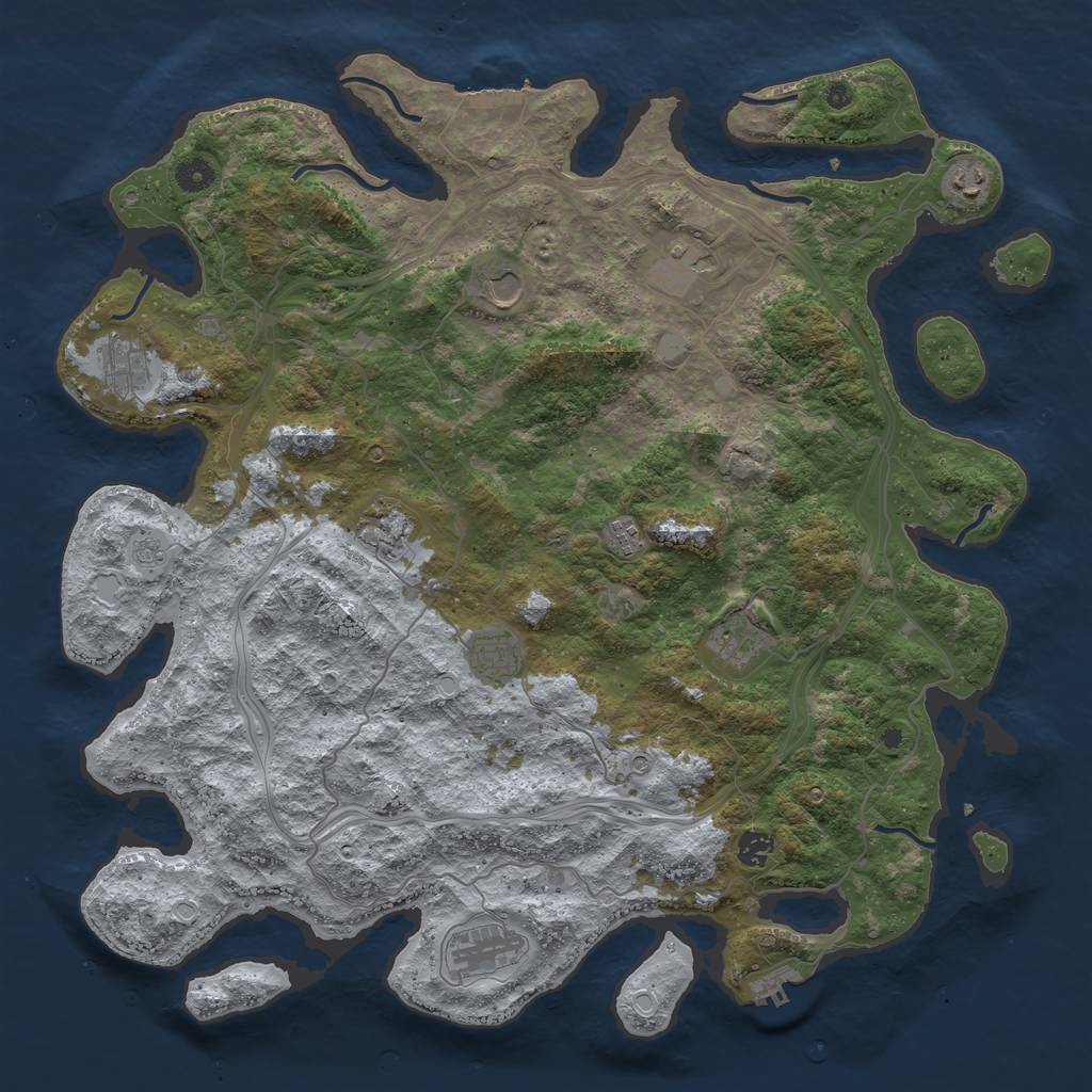 Rust Map: Procedural Map, Size: 4500, Seed: 60, 17 Monuments