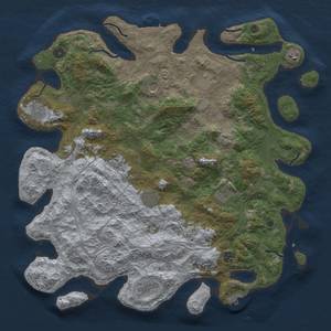 Thumbnail Rust Map: Procedural Map, Size: 4500, Seed: 60, 17 Monuments