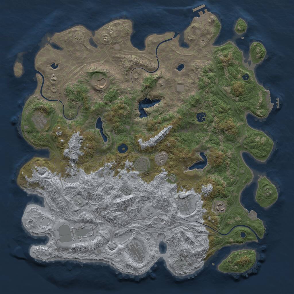 Rust Map: Procedural Map, Size: 4500, Seed: 64131, 16 Monuments