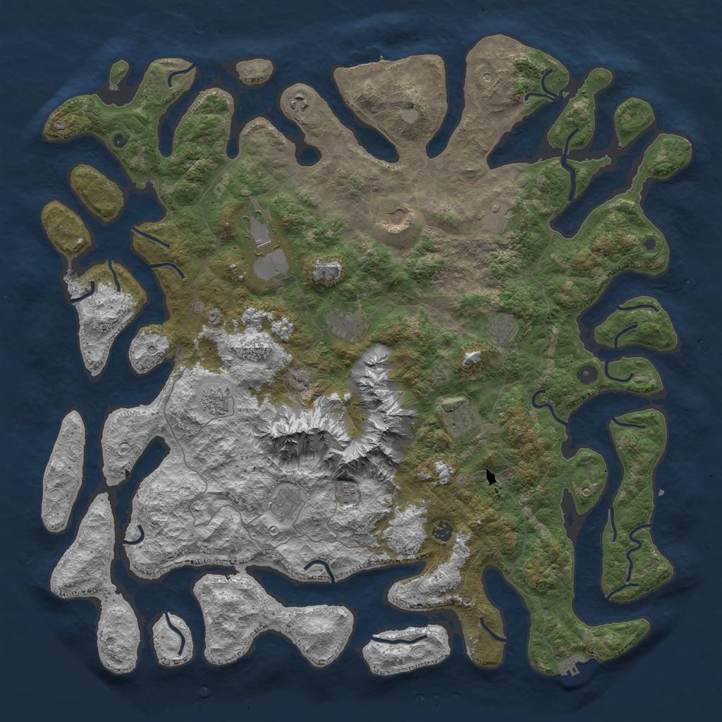 Rust Map: Procedural Map, Size: 5477, Seed: 154, 19 Monuments
