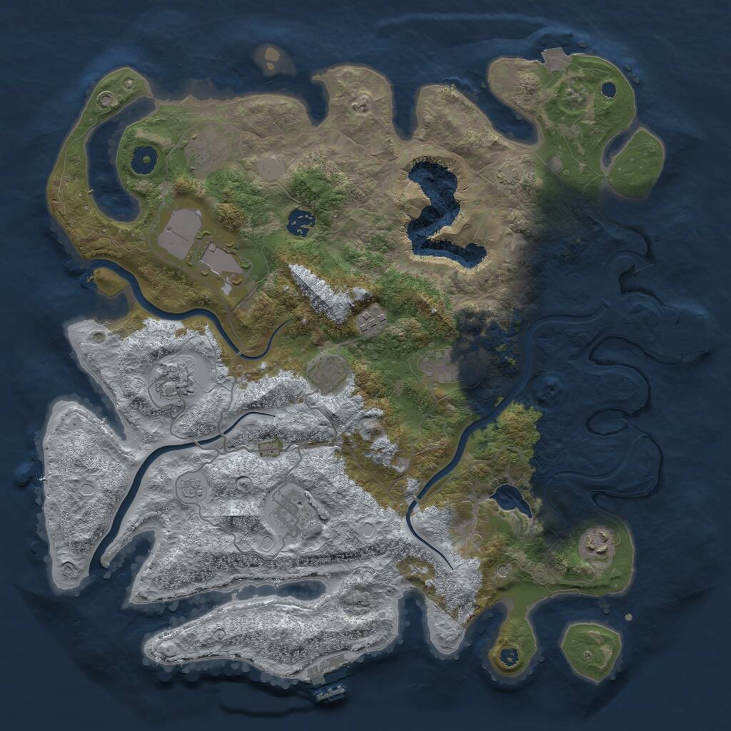 Rust Map: Procedural Map, Size: 4000, Seed: 718672985, 15 Monuments