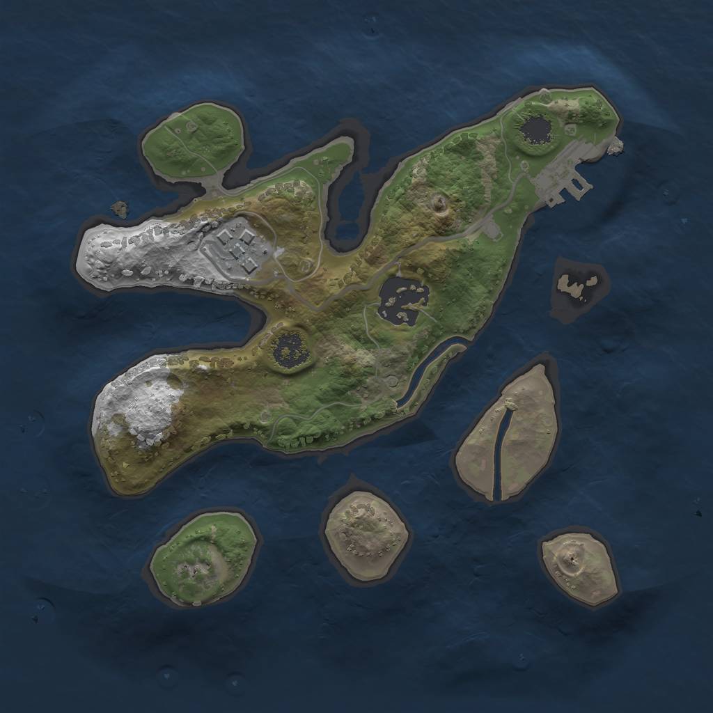Rust Map: Procedural Map, Size: 2090, Seed: 2600, 8 Monuments