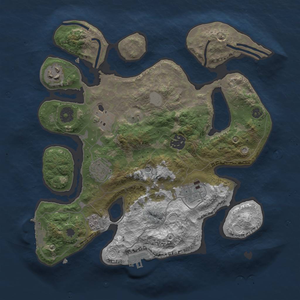 Rust Map: Procedural Map, Size: 3000, Seed: 1632217895, 14 Monuments
