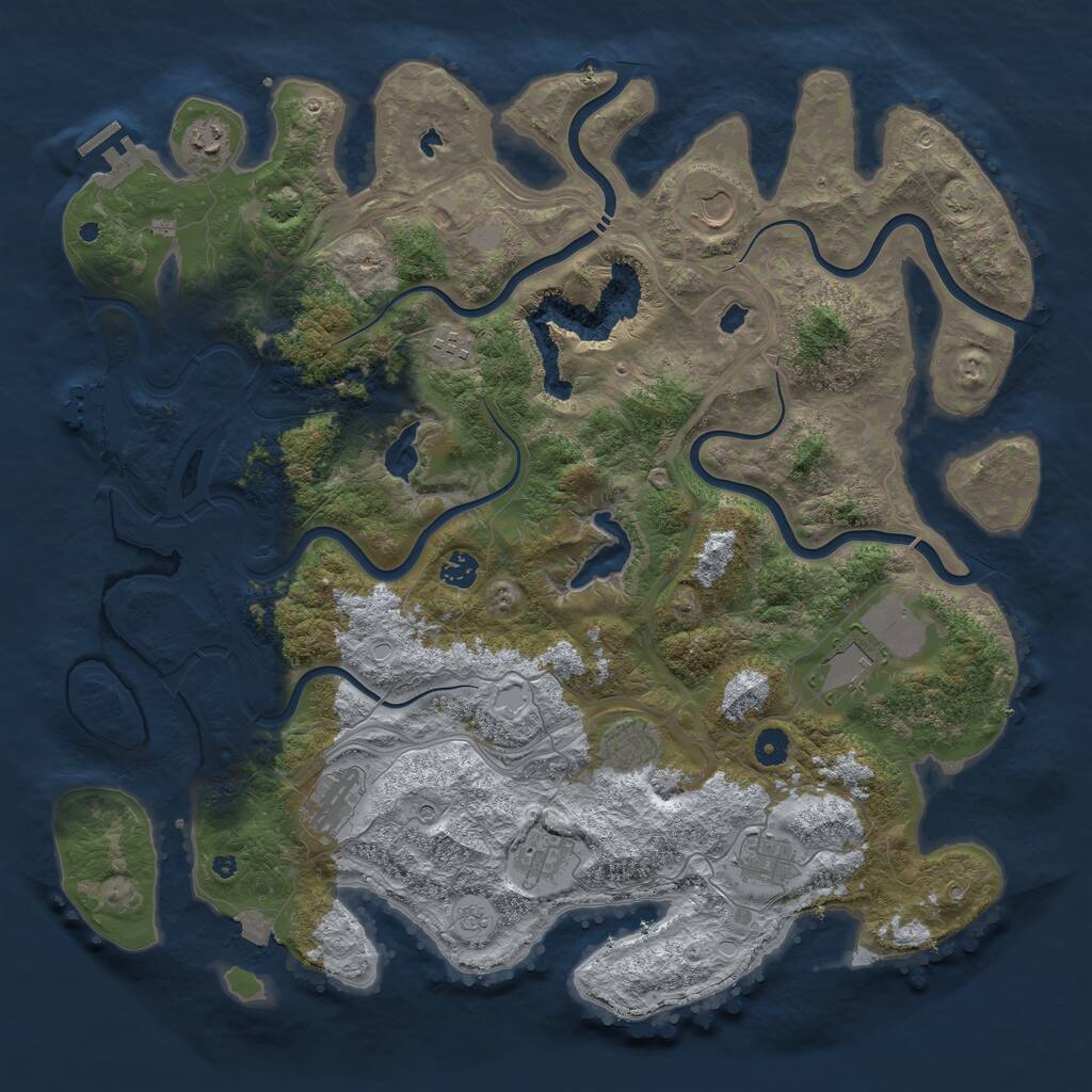 Rust Map: Procedural Map, Size: 4500, Seed: 902725988, 15 Monuments