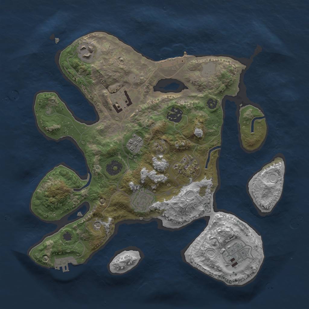 Rust Map: Procedural Map, Size: 3000, Seed: 535064, 15 Monuments
