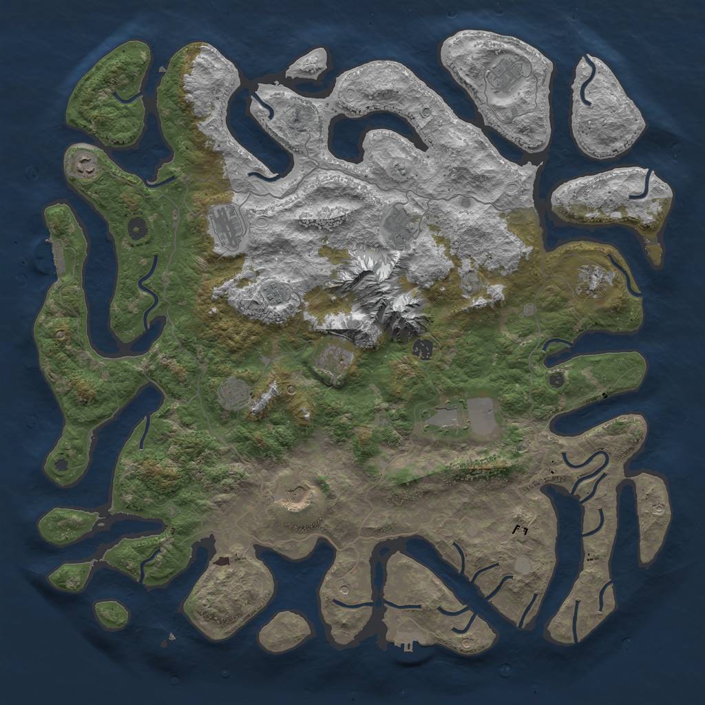Rust Map: Procedural Map, Size: 5000, Seed: 198961937, 19 Monuments