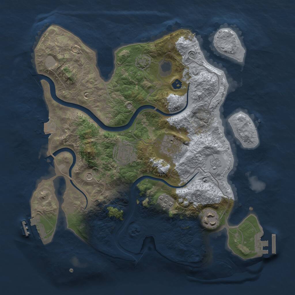Rust Map: Procedural Map, Size: 3000, Seed: 59882, 10 Monuments