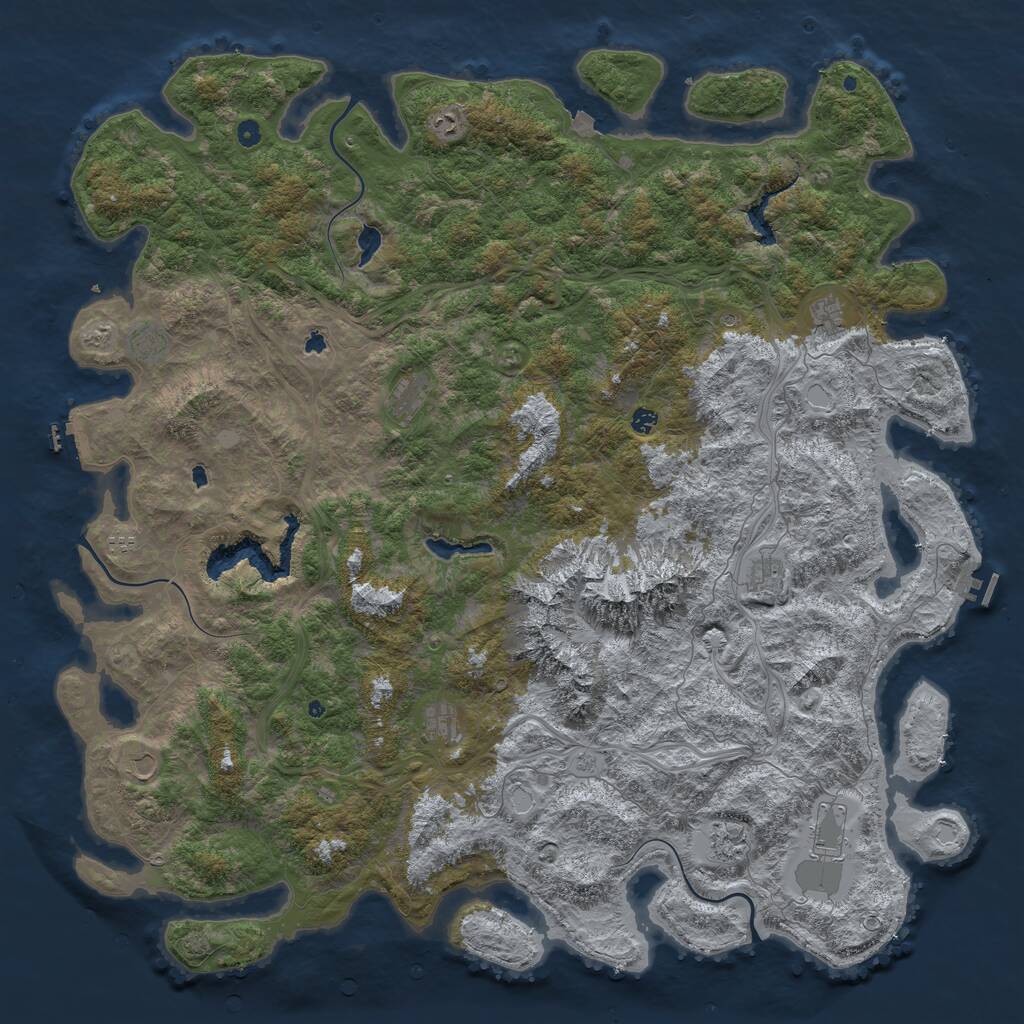 Rust Map: Procedural Map, Size: 6000, Seed: 19, 17 Monuments