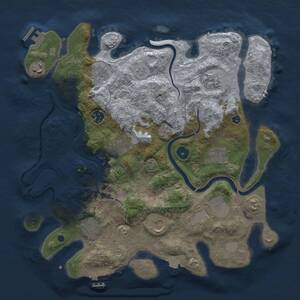 Thumbnail Rust Map: Procedural Map, Size: 3700, Seed: 3525, 16 Monuments