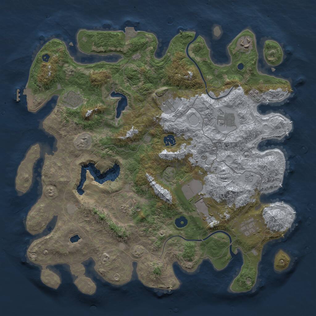 Rust Map: Procedural Map, Size: 4000, Seed: 765611983, 14 Monuments