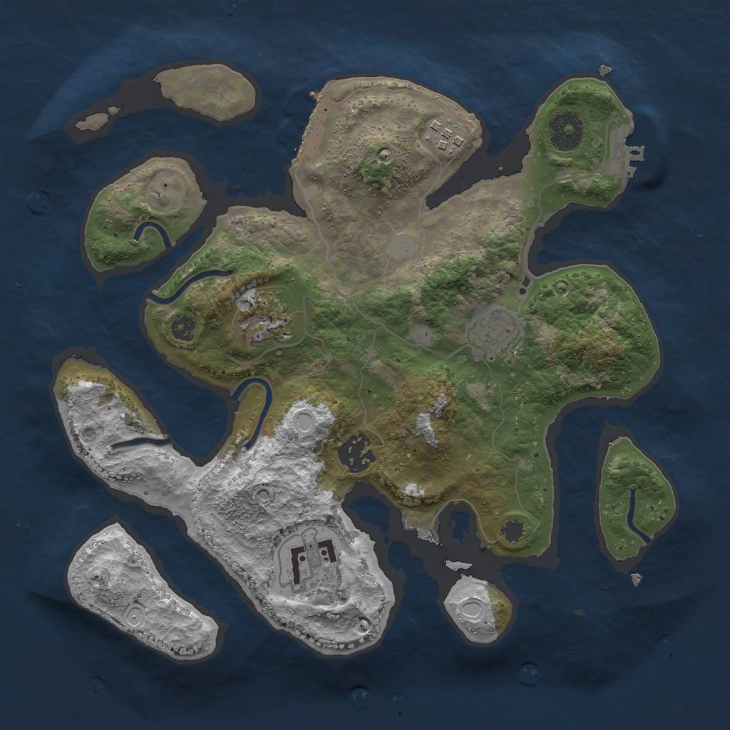 Rust Map: Procedural Map, Size: 3000, Seed: 78365028, 12 Monuments