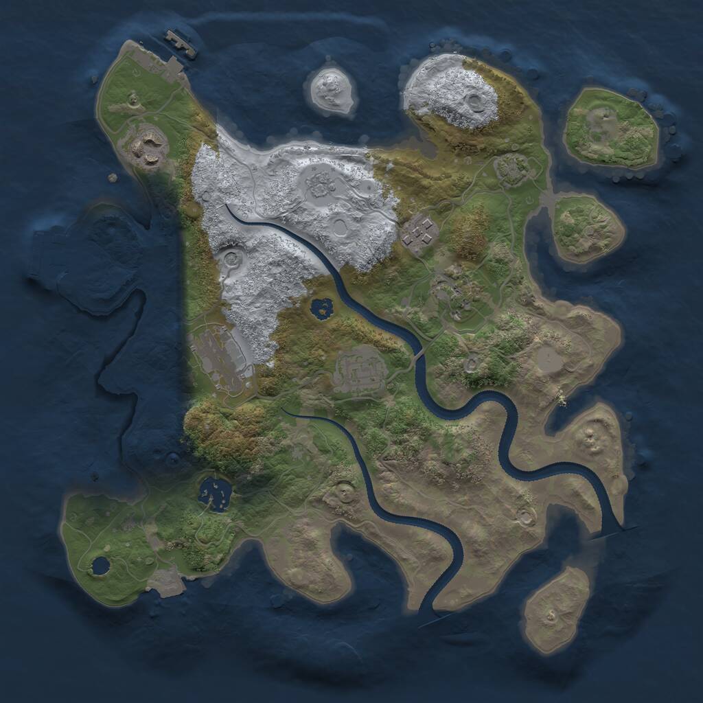 Rust Map: Procedural Map, Size: 3100, Seed: 793197, 12 Monuments