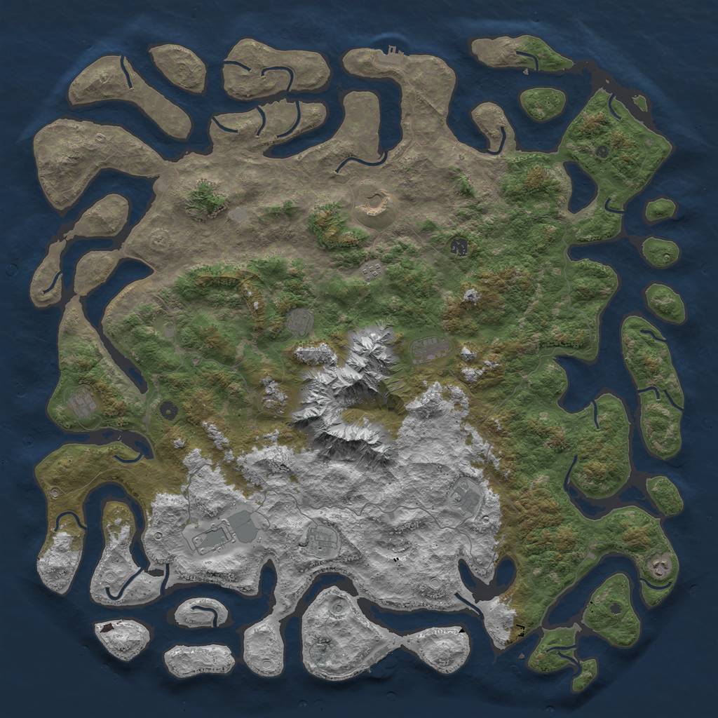 Rust Map: Procedural Map, Size: 6000, Seed: 1698928096, 19 Monuments