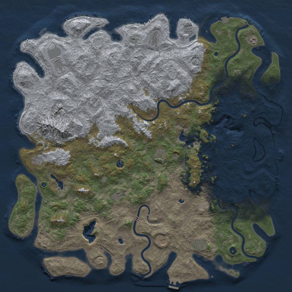 Rust Map: Procedural Map, Size: 6000, Seed: 6569, 17 Monuments