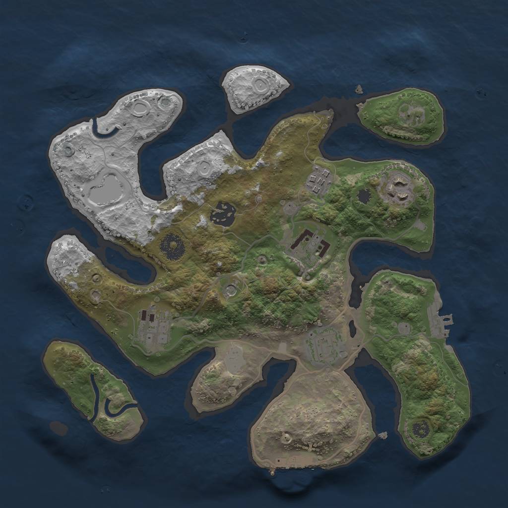Rust Map: Procedural Map, Size: 3000, Seed: 176198, 14 Monuments